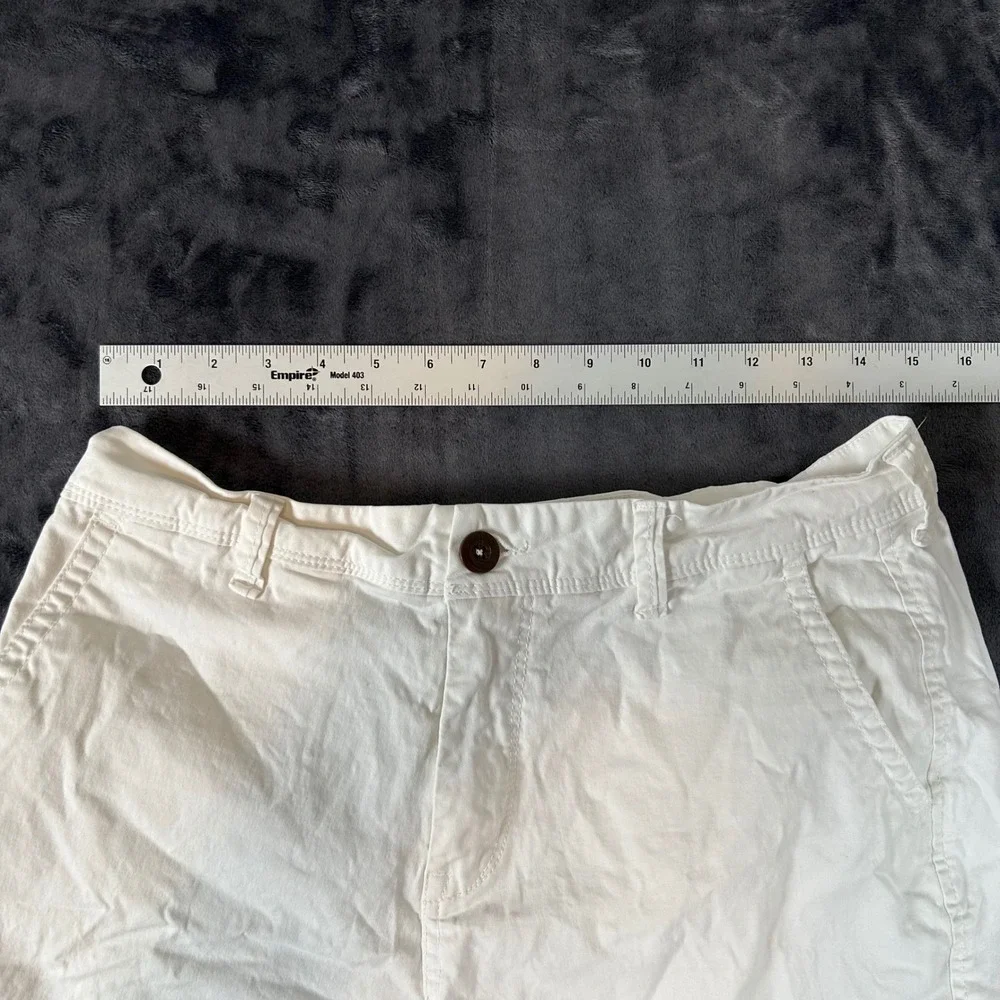 Aeropostale‎ Chino Shorts Mens 30 White Flat Front Cotton Stretch Casual 1718